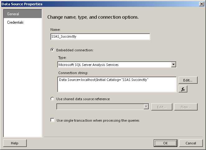 Analysis Services Data Connection in Report Designer